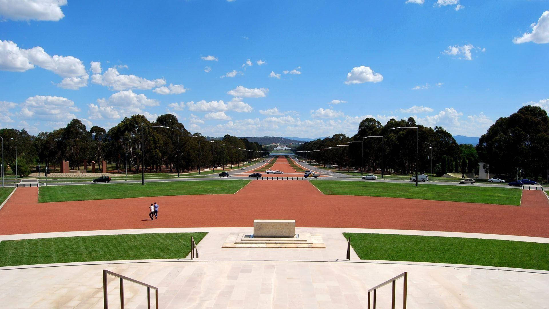 Cortile Del Parlamento Di Canberra Sfondo