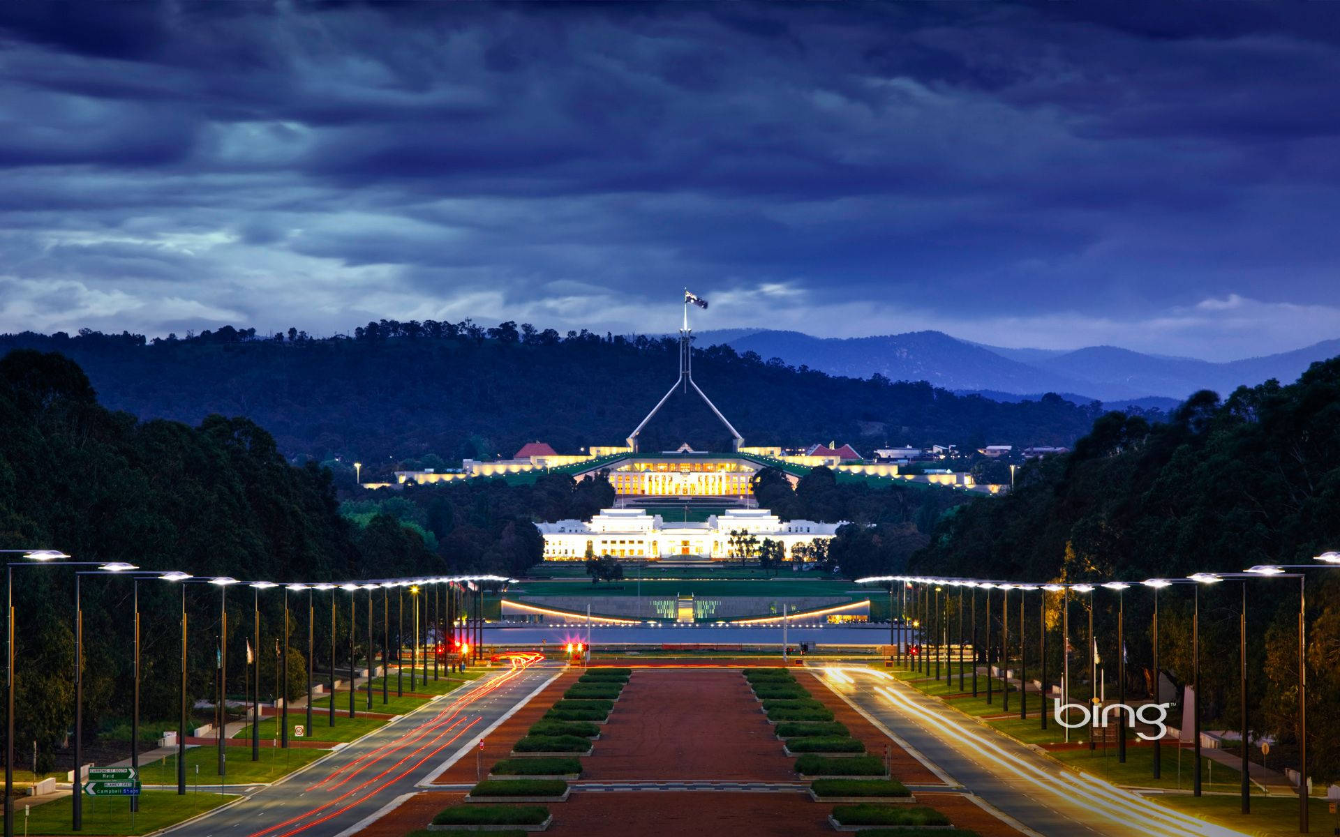 Percorso Della Camera Del Parlamento Di Canberra Sfondo