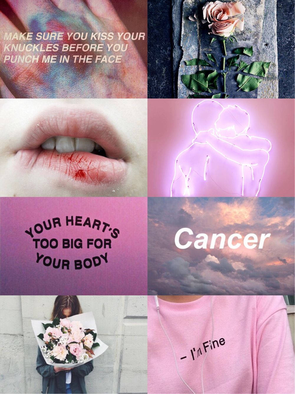 Cancer Pink Aesthetic Collage Wallpaper
