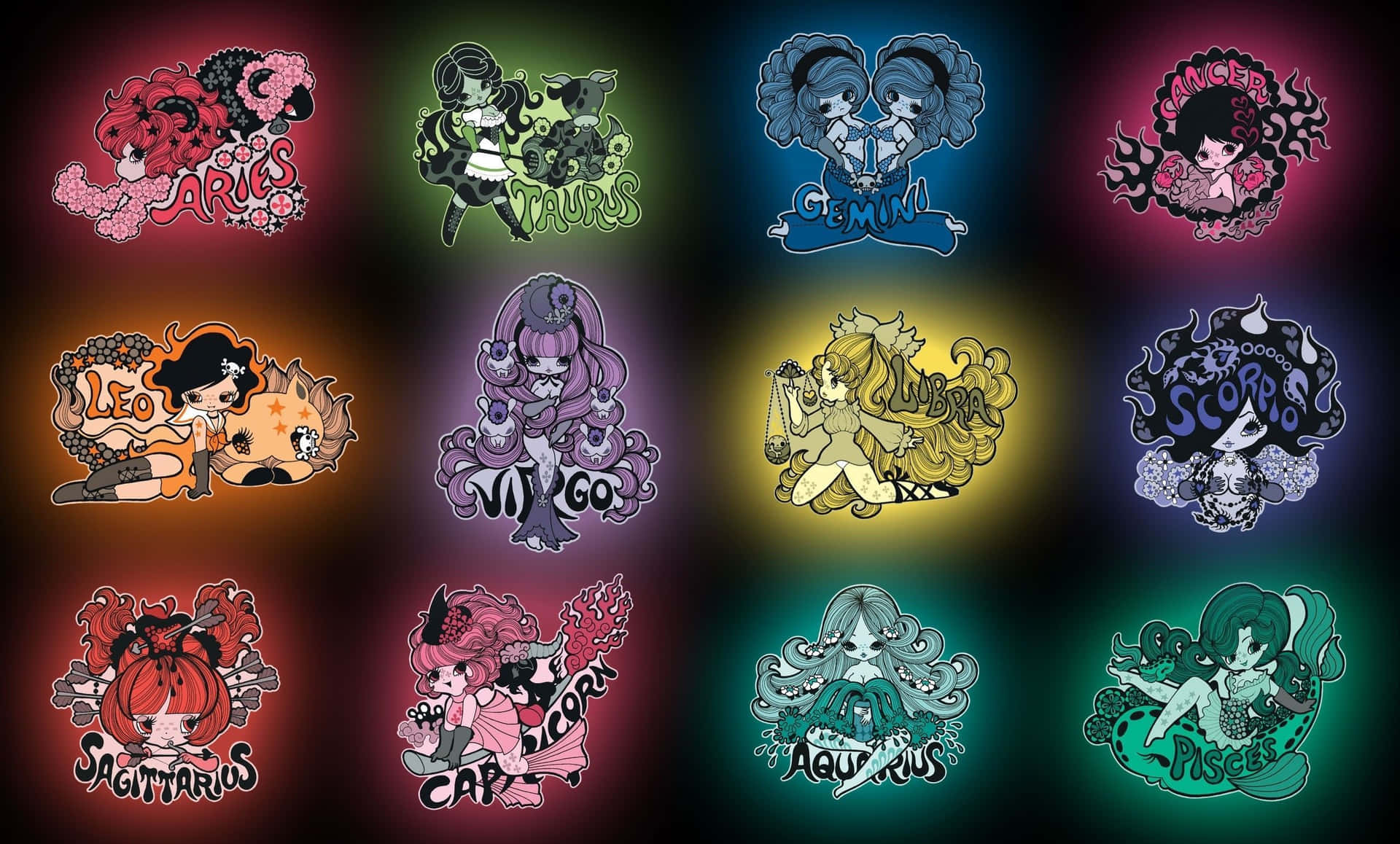 Einegruppe Verschiedenfarbiger Charaktere In Verschiedenen Farben.