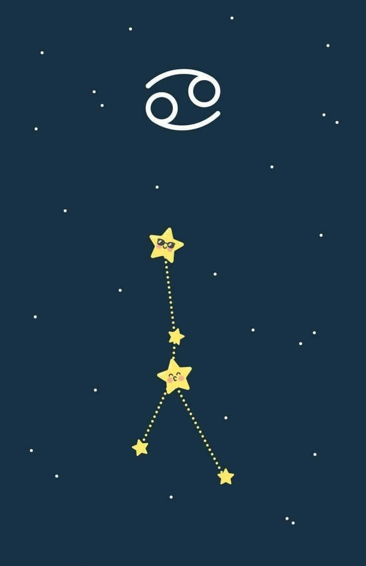 A Star Sign With A Star In The Sky
