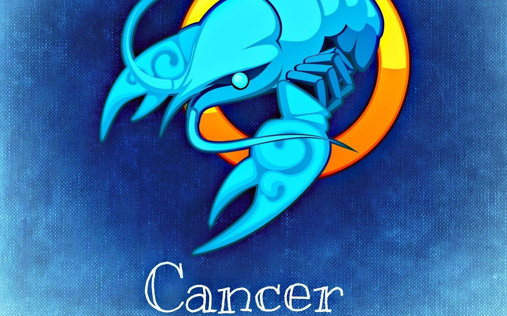 Símbolode Cangrejo Azul Del Signo Cáncer Fondo de pantalla
