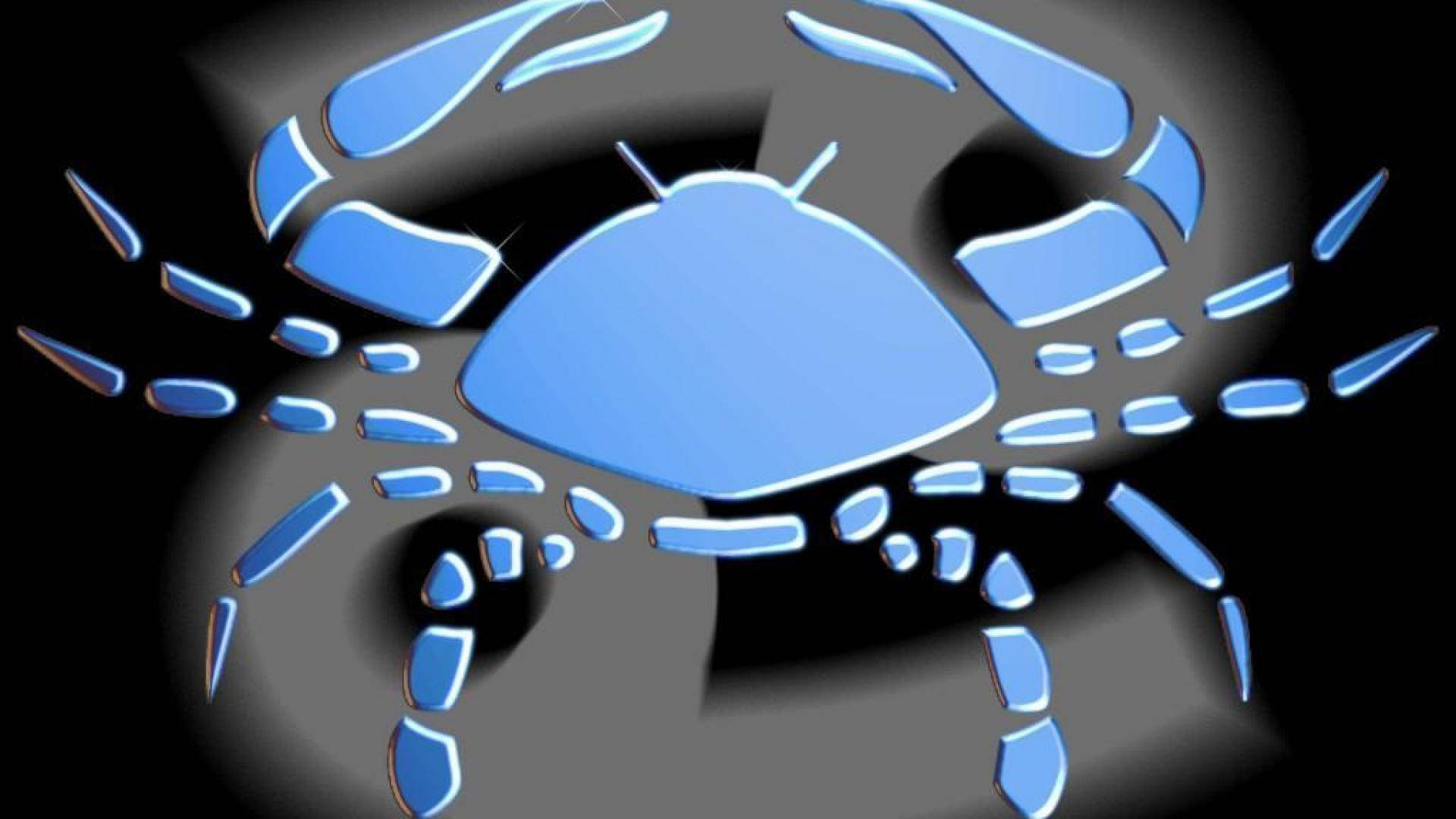 Cancer Zodiac Light Blue Crab Wallpaper