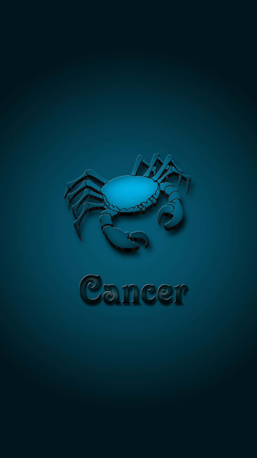 Cancer Zodiac Sign - A Blue Crab On A Dark Background Wallpaper