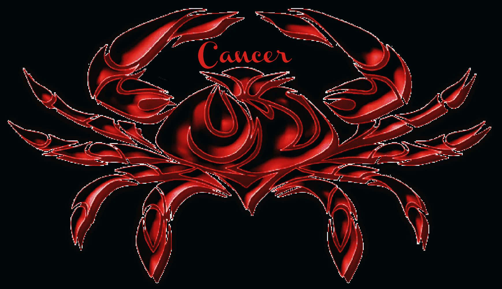 A Red Crab With The Word Cancer On It Wallpaper