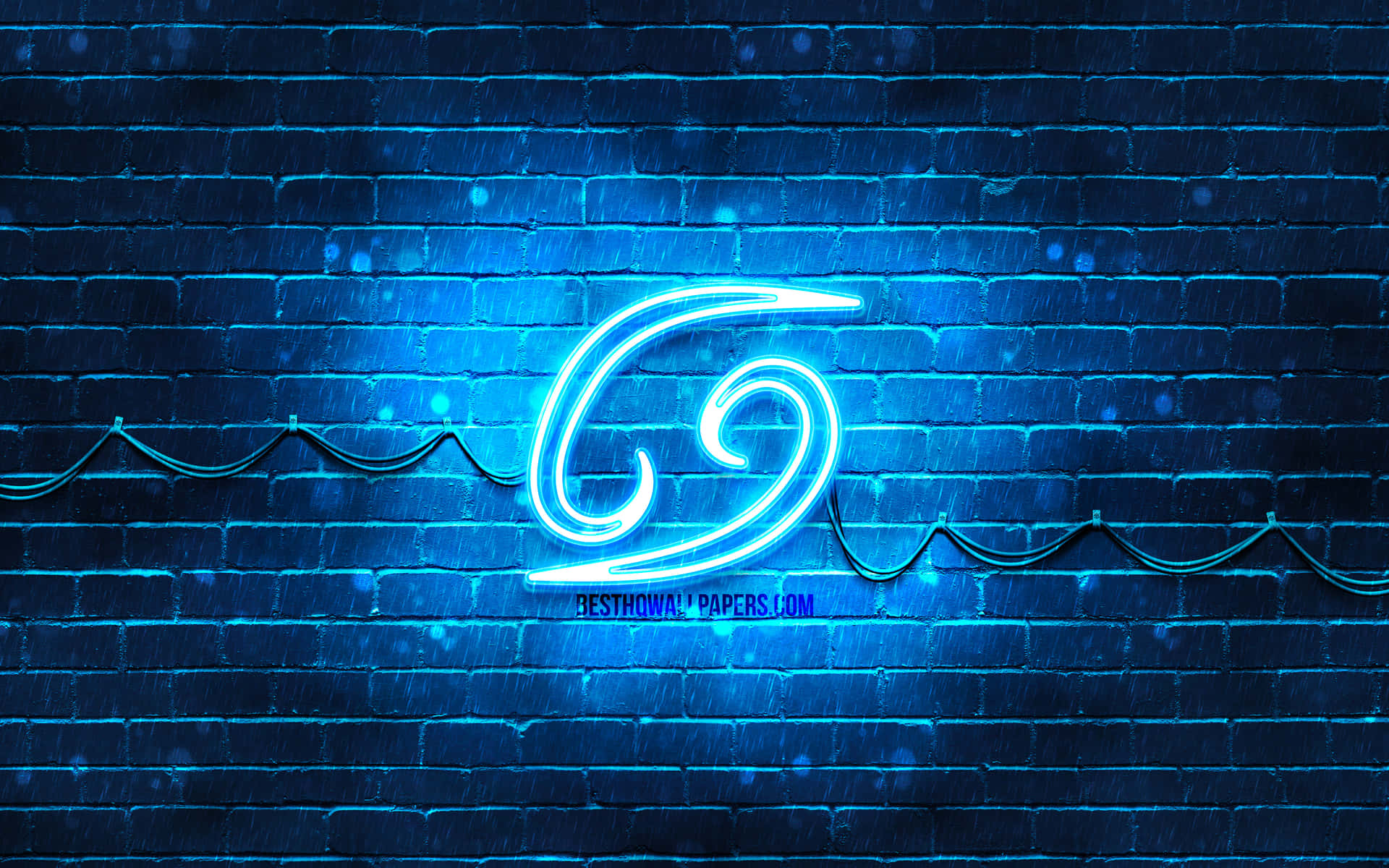 A Neon Sign On A Brick Wall Wallpaper