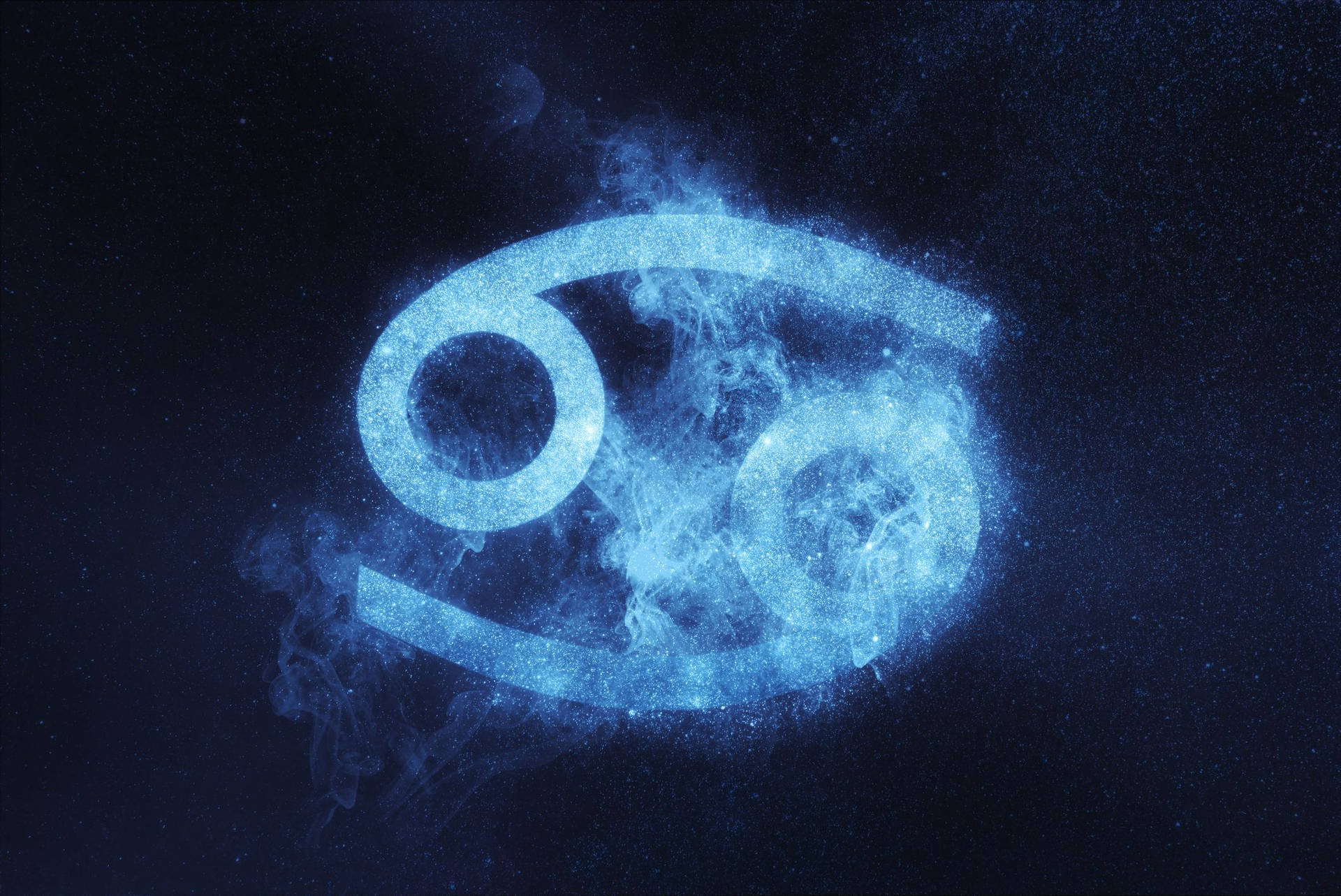 Cancer Zodiac Sign Blue Symbol Wallpaper
