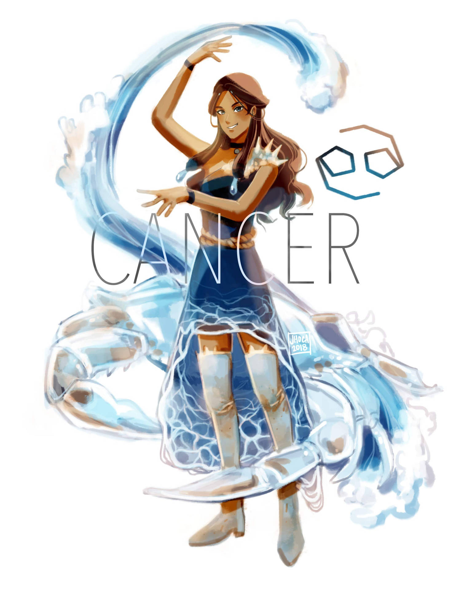 Cancer Zodiac Water Girl Wallpaper