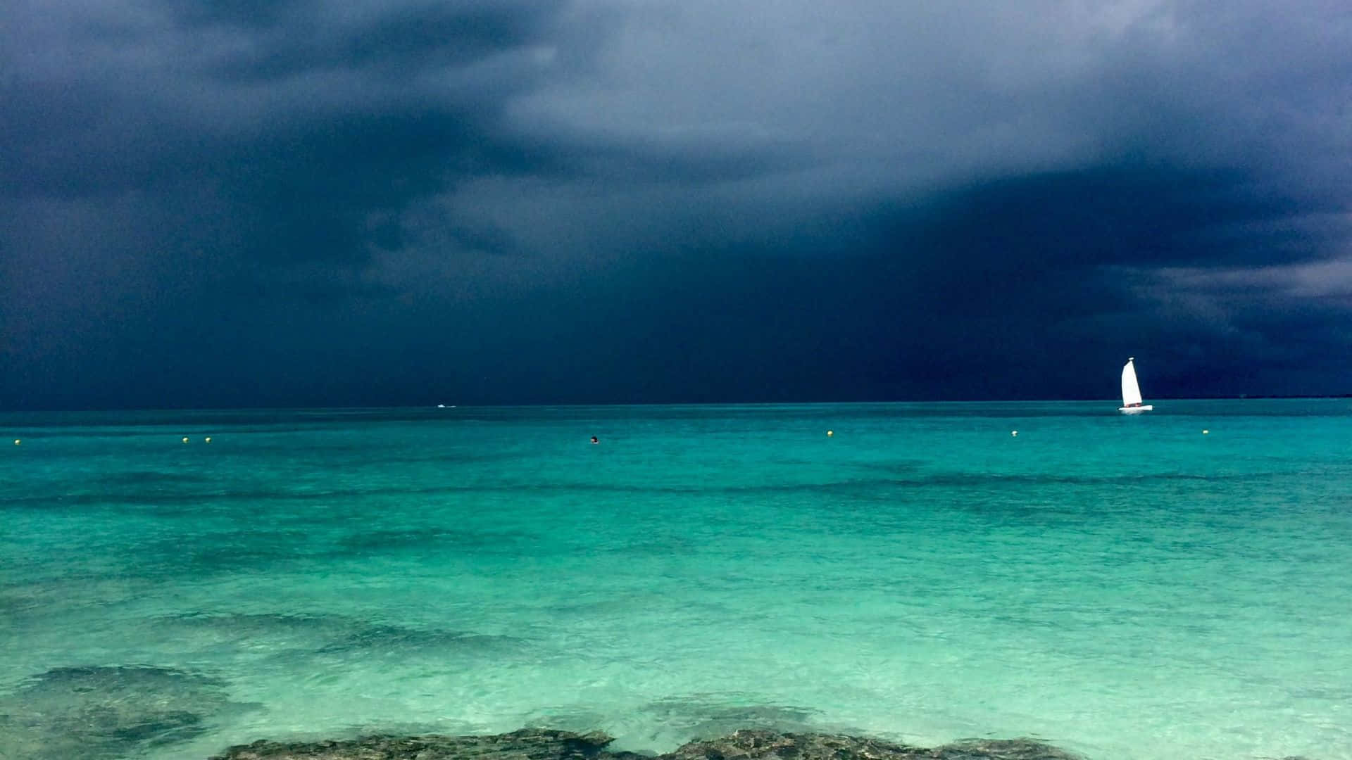 Cancún,messico Oceano Blu-verde Sfondo