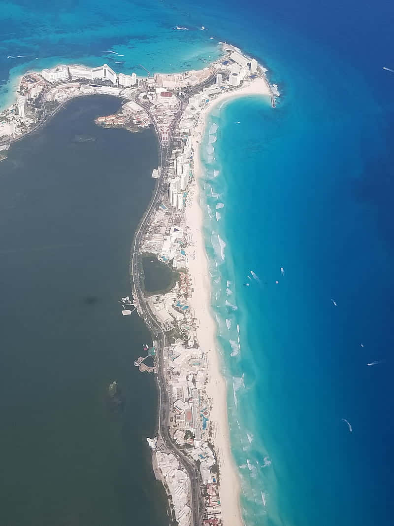 Cancún, Mexico effekten af Nichupte Lagoon. Wallpaper