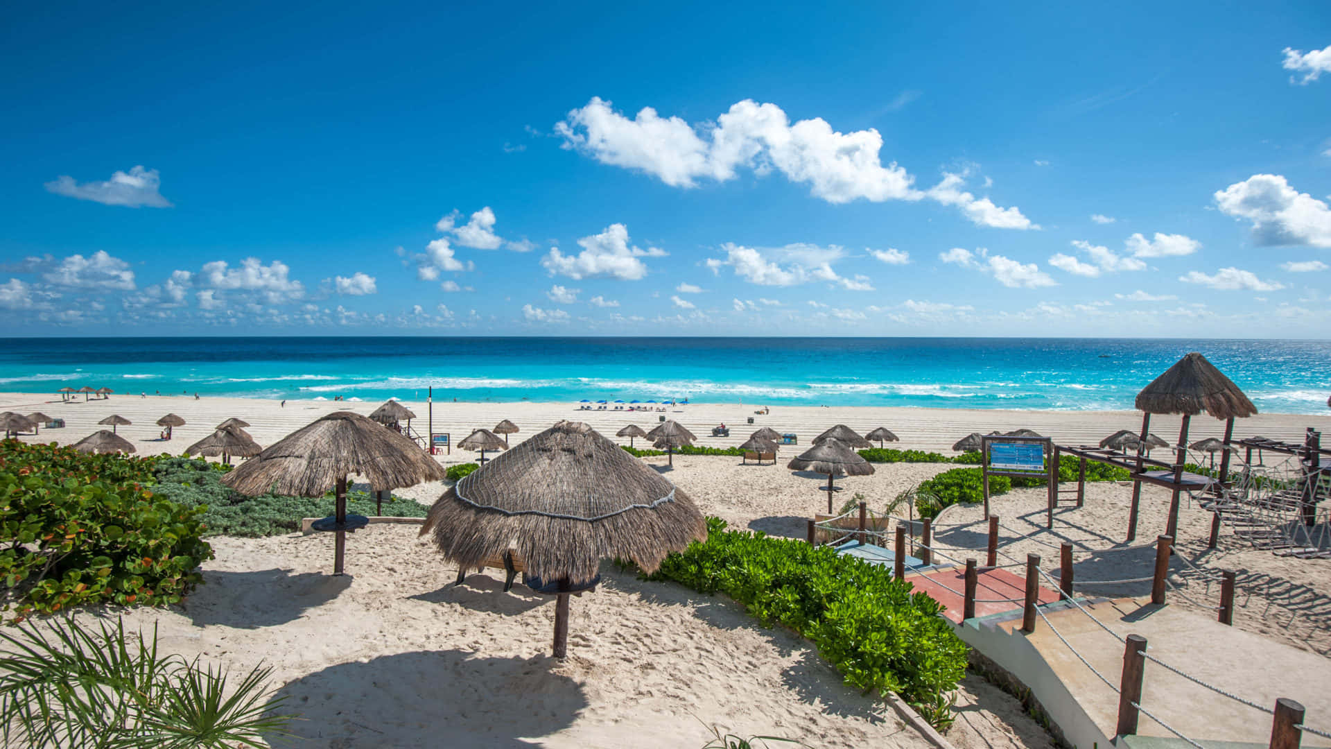 Papelde Parede De Verão Da Praia De Cancún, No México. Papel de Parede
