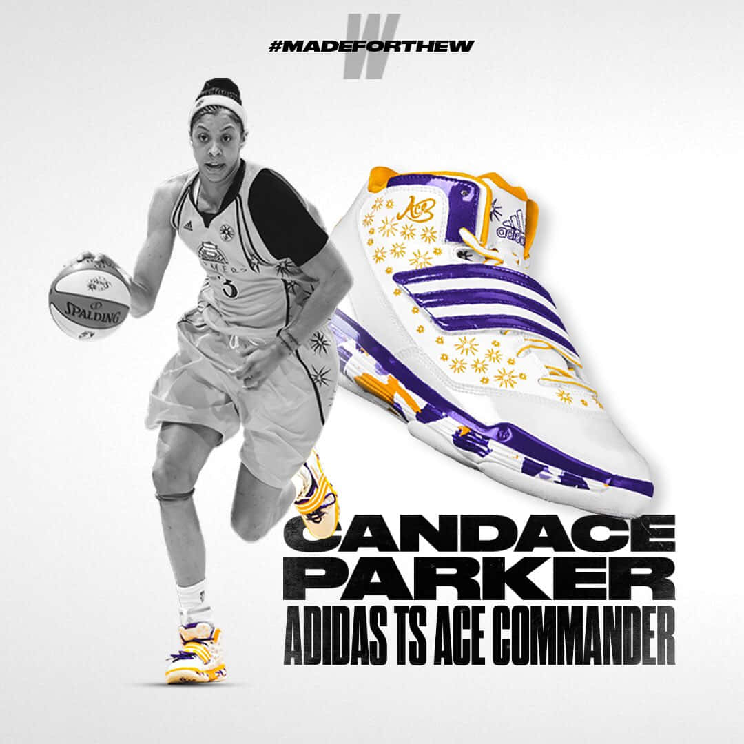 Candace Parker Endorsing Adidas Sports Shoes Wallpaper