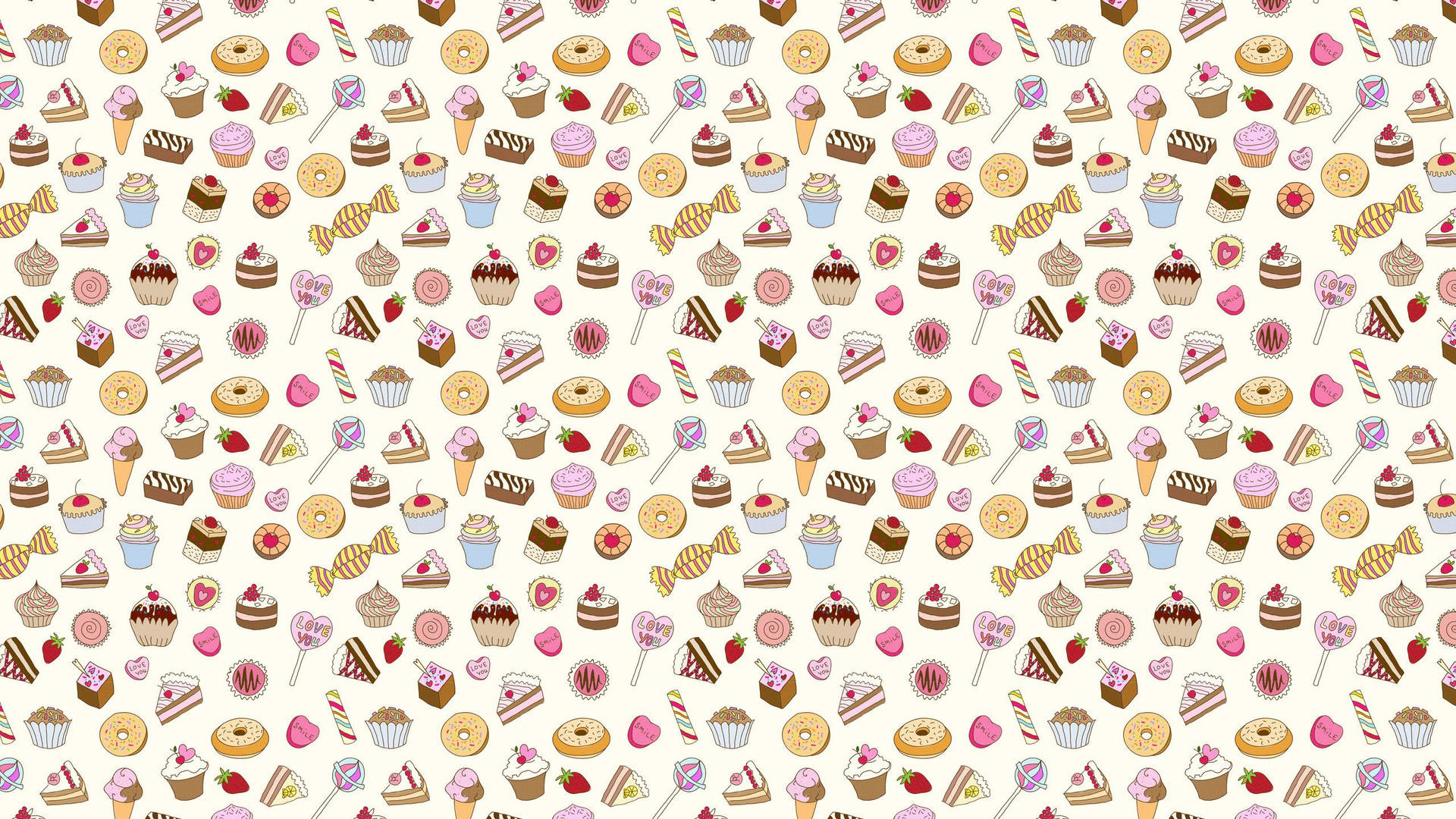 Süßigkeitenzeichnung Muster Wallpaper