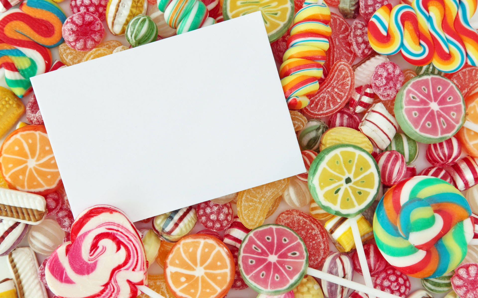 Süßigkeitenmit Einer Karte Wallpaper