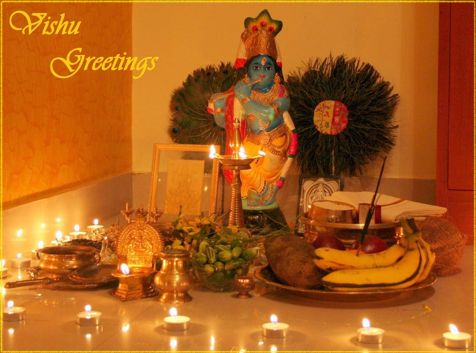 Candle Offerings Vishu Wallpaper