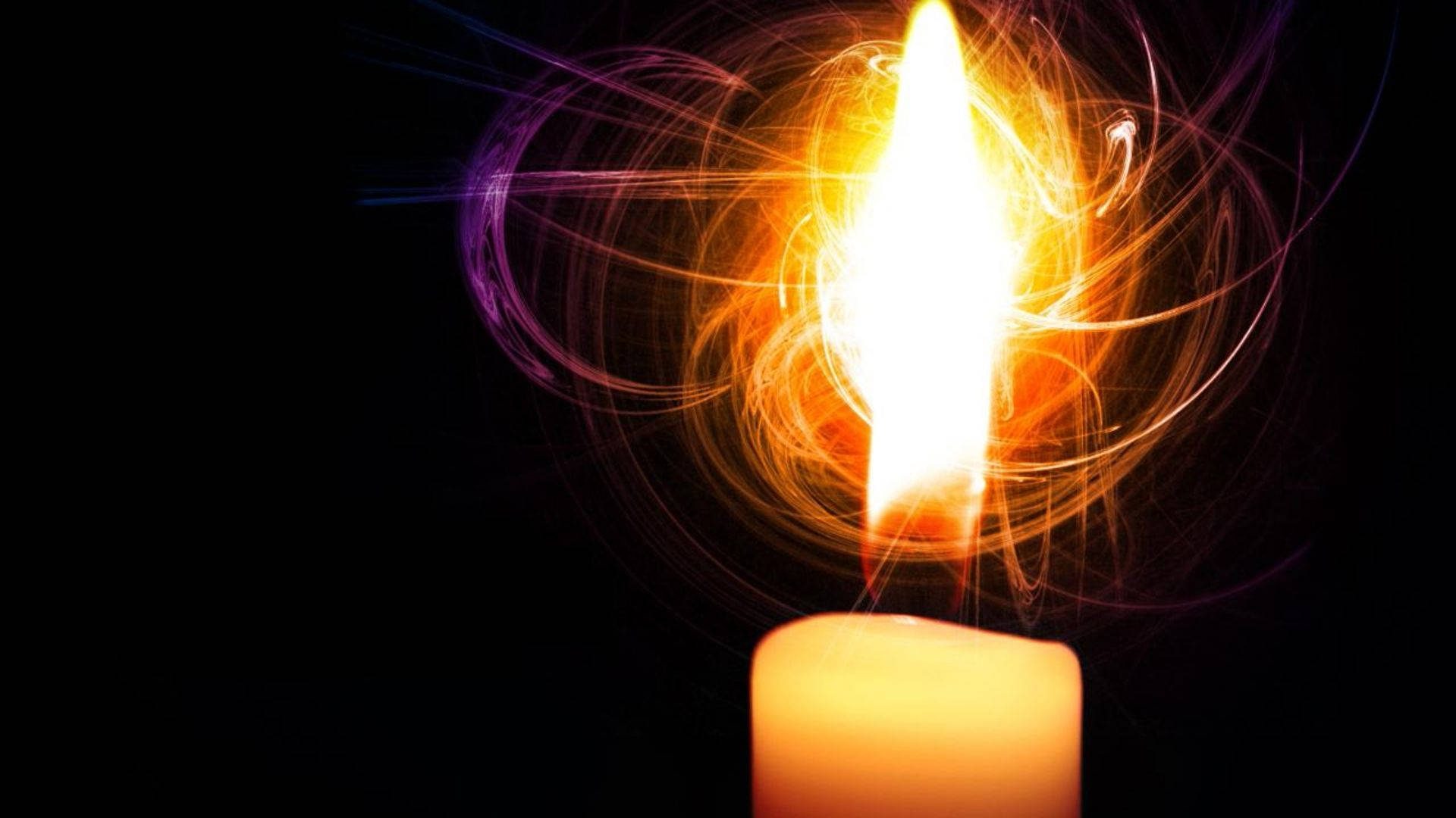 Candle With Blazing Fire Wallpaper