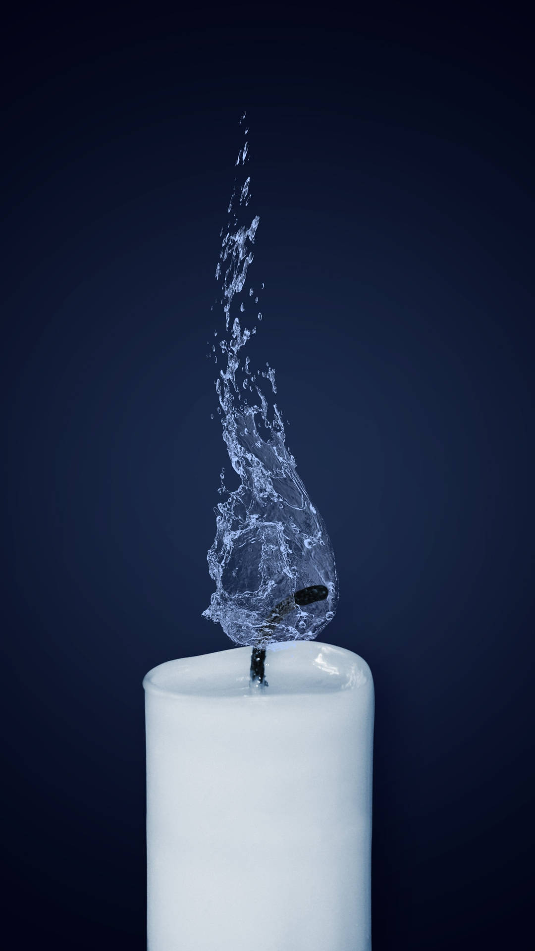 Candle With Water Flame 2160x3840 Wallpaper