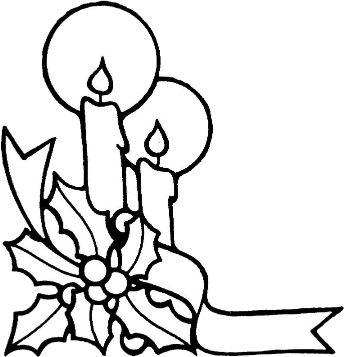 Candlesand Holly Outline PNG