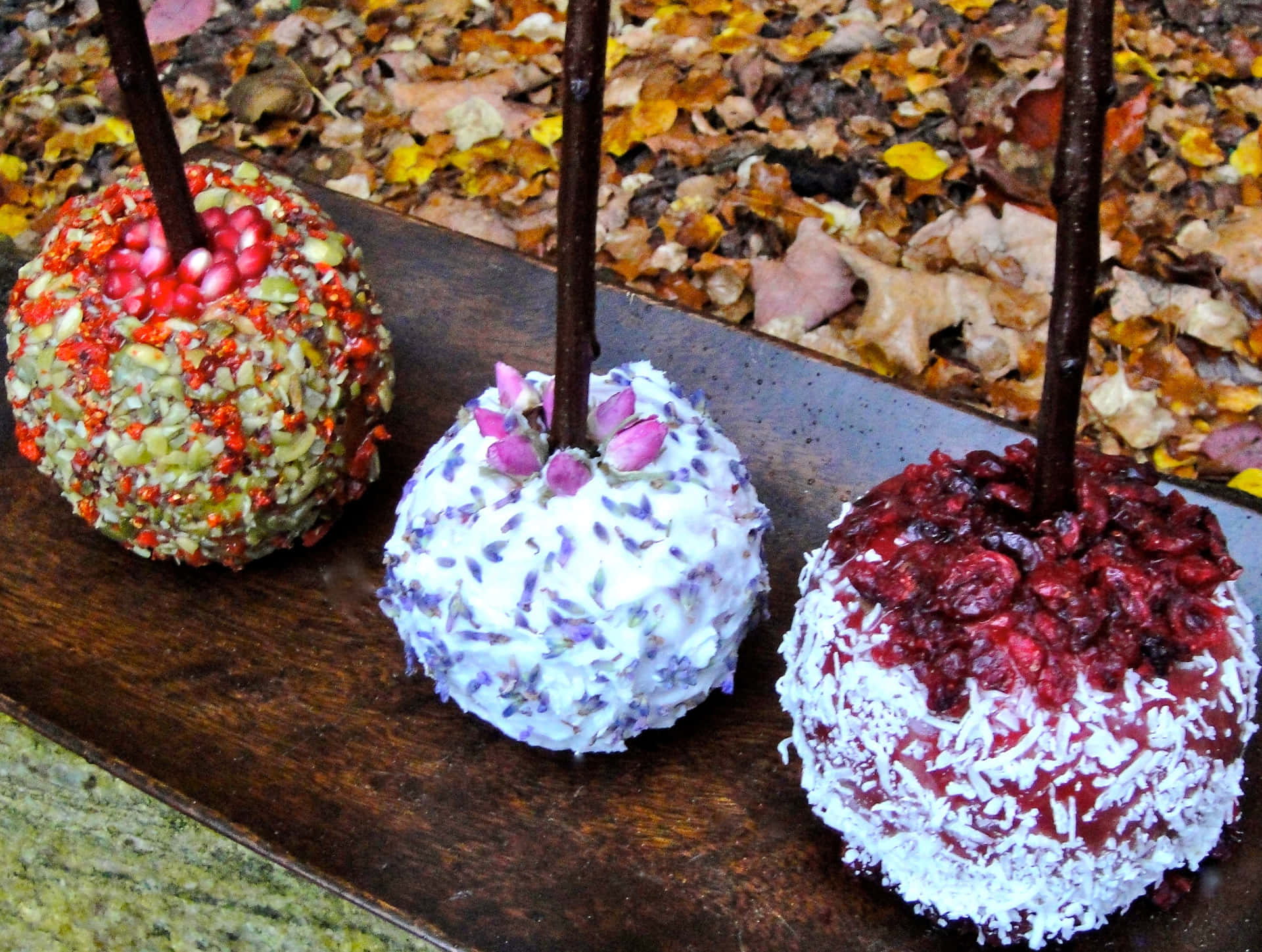 Delicious Red Candy Apples Wallpaper