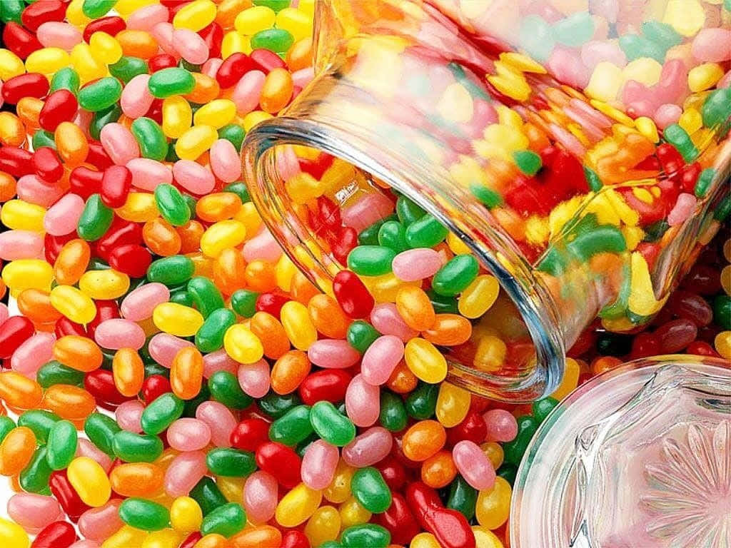 Jellybeans På En Glasburk.