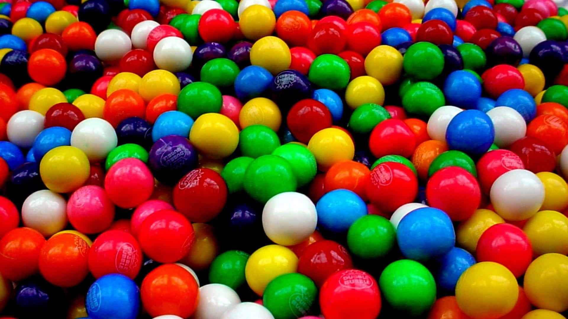 A Pile Of Colorful Candy Balls