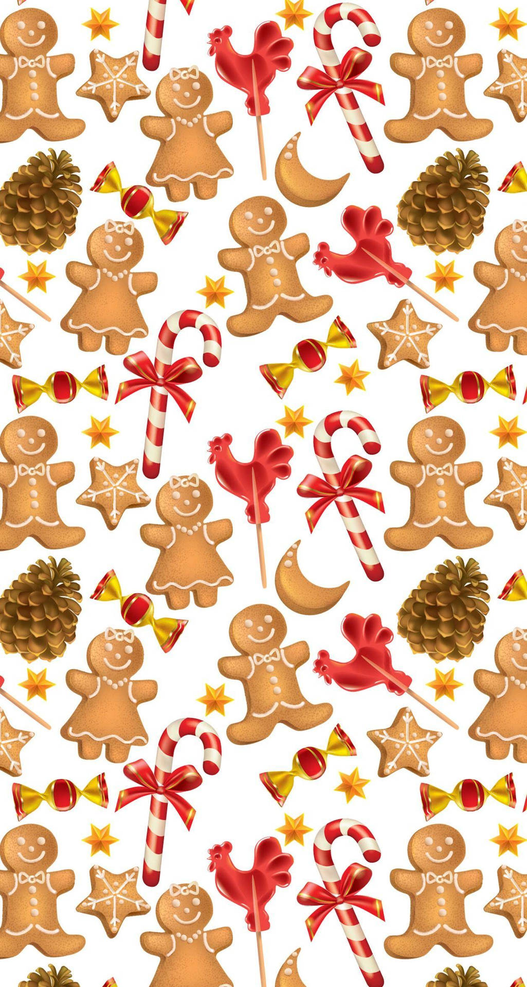Candy Cane And Gingerbread Wallpaper