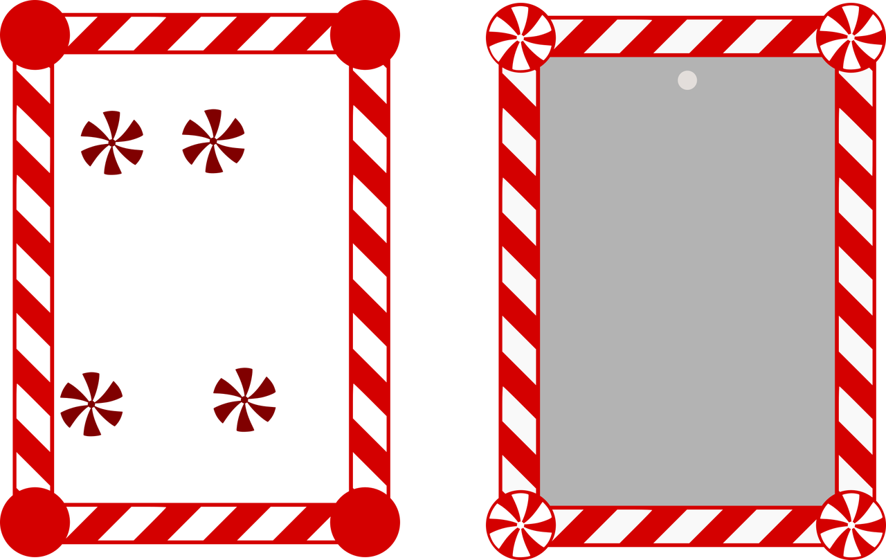 Candy Cane Christmas Frames PNG