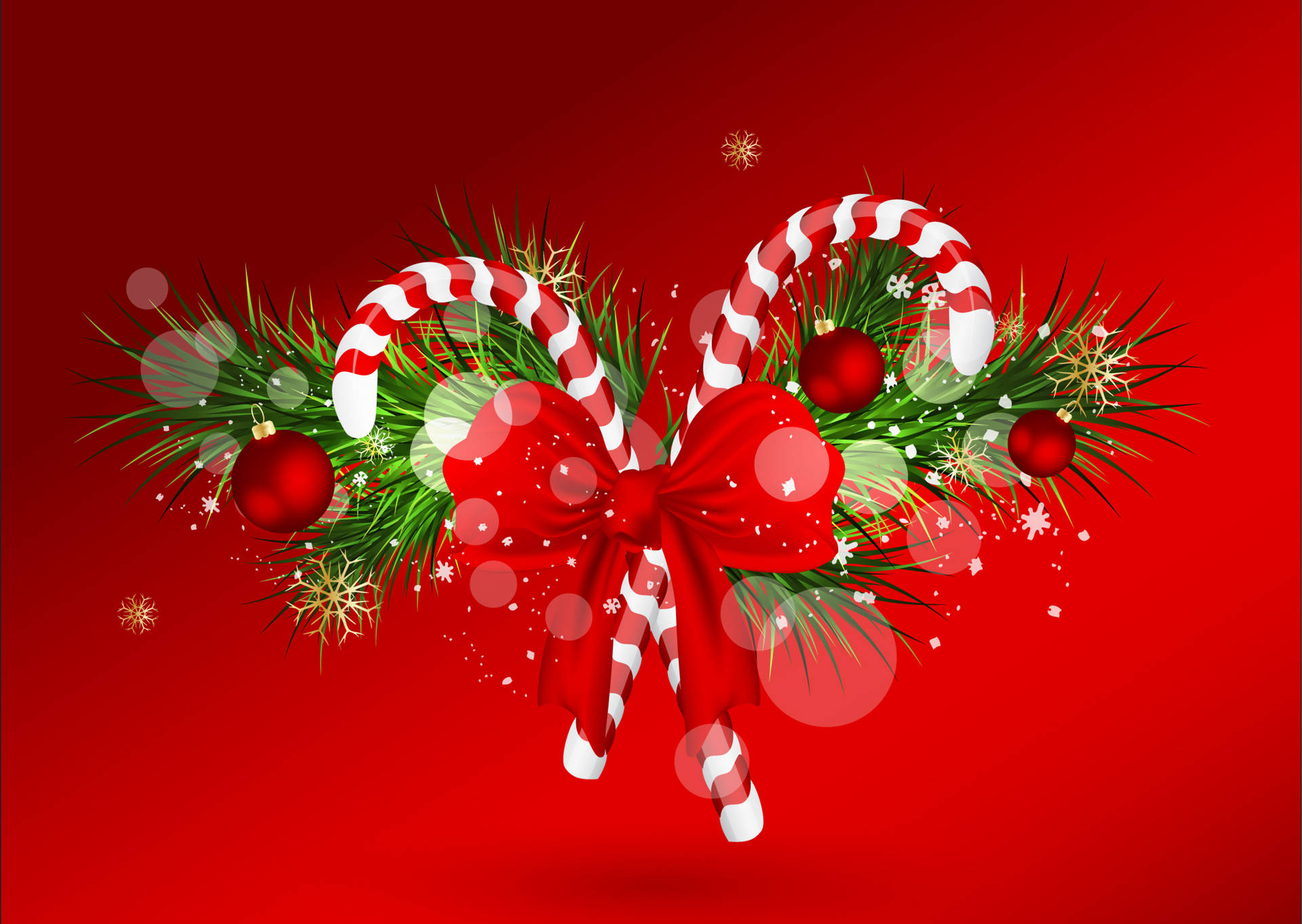 Candy Cane Christmas Wreath Wallpaper