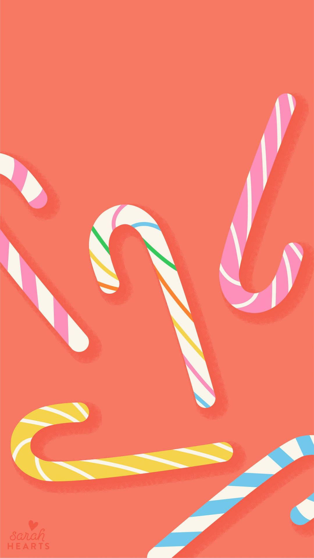 Candy Cane Colorful Graphic Wallpaper