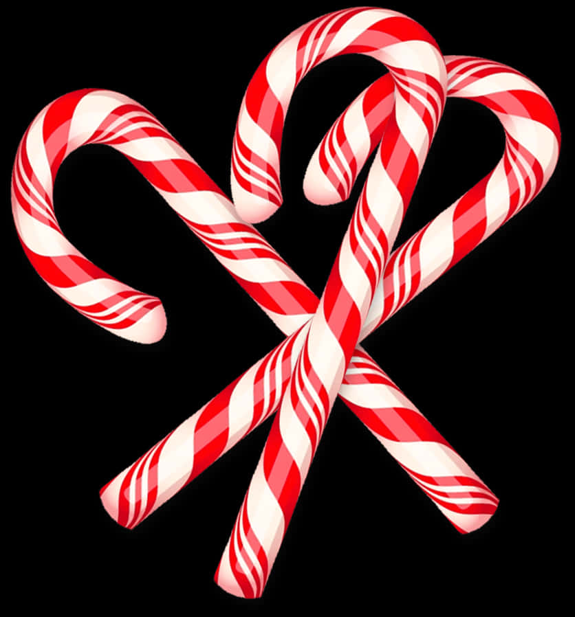 Candy Cane Crossed Design PNG