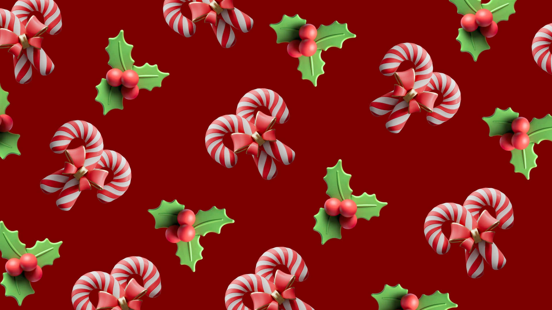 Candy Cane Holiday Pattern Wallpaper
