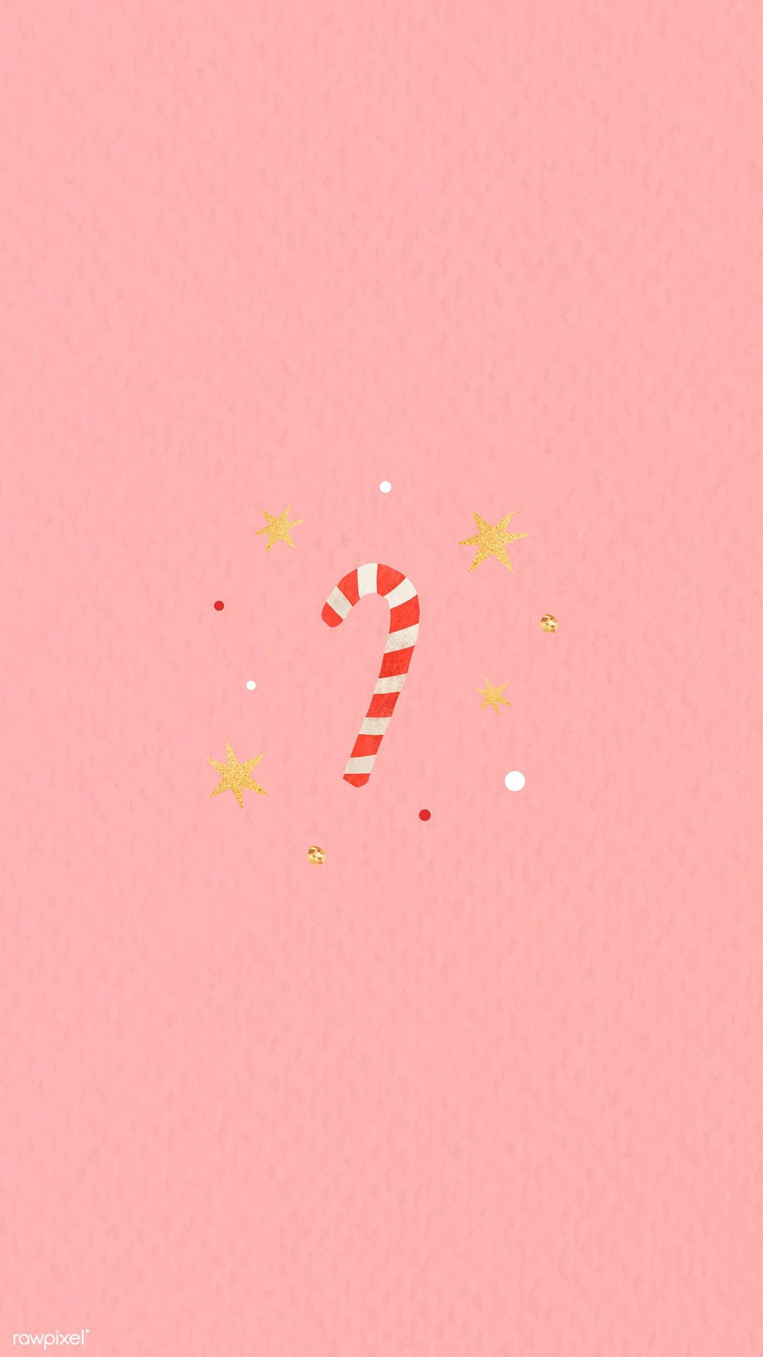Candy Cane In Pink Background