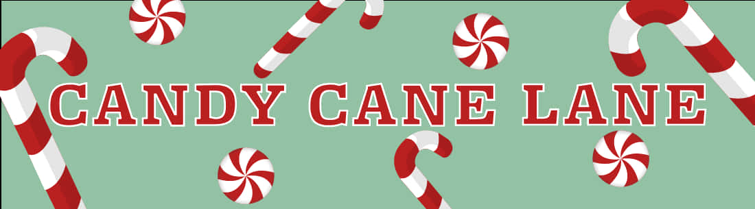 Candy Cane Lane Banner PNG
