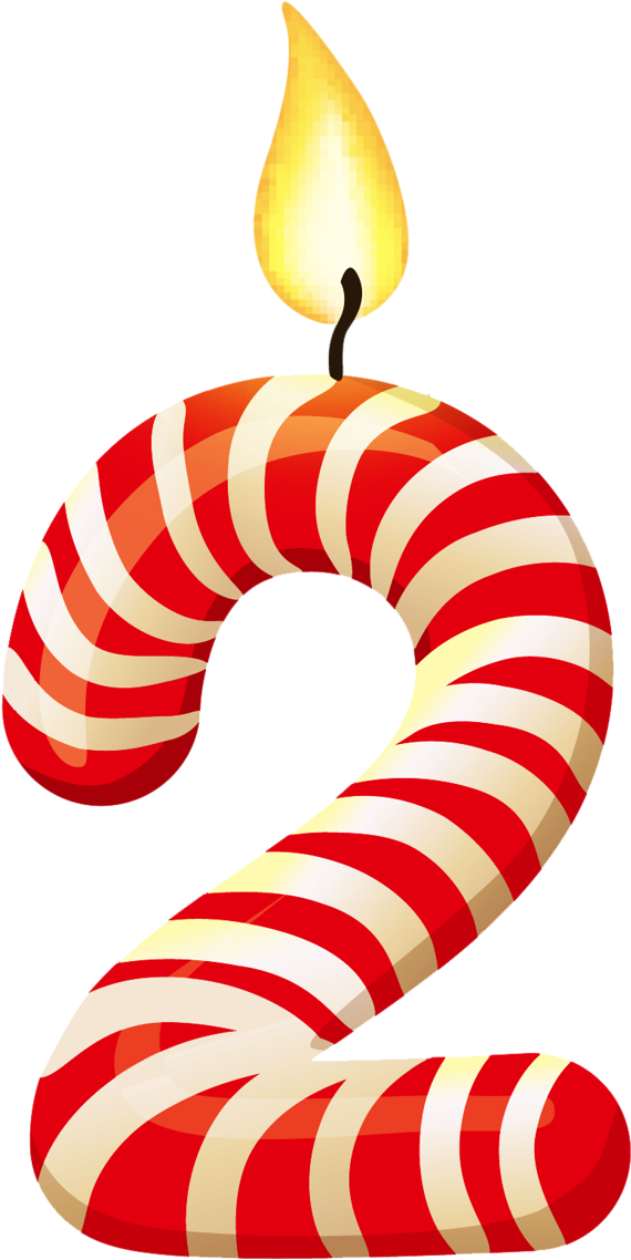 Candy Cane Number Two PNG
