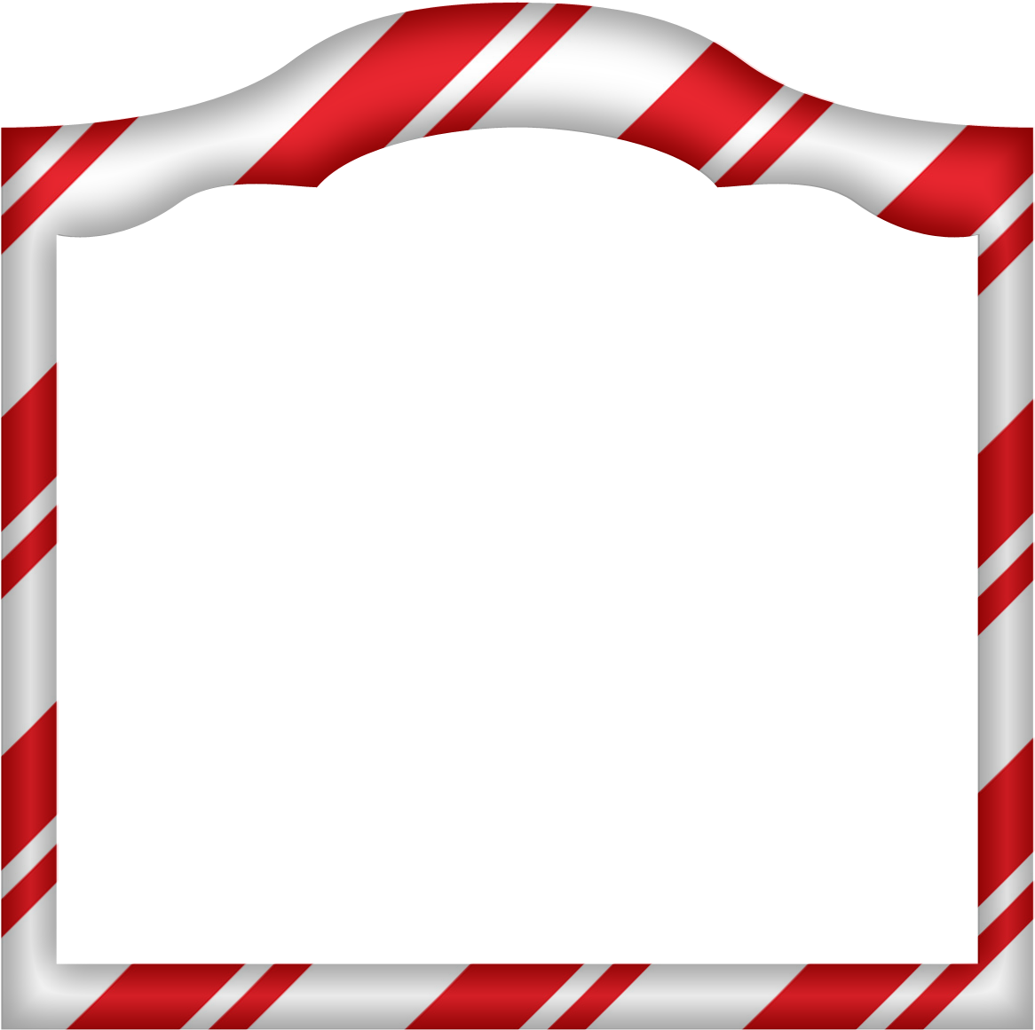Candy Cane Themed Christmas Frame PNG