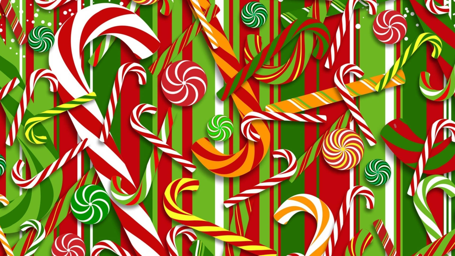 Candy Cane With Lollipop Wallpaper