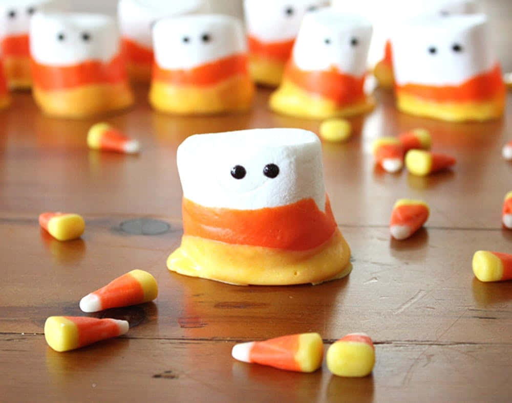 Candy Corn Marshmallow Vrienden Achtergrond