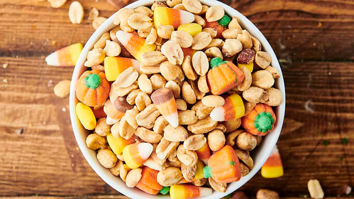 Candy Corn Peanut Mix Bowl Wallpaper