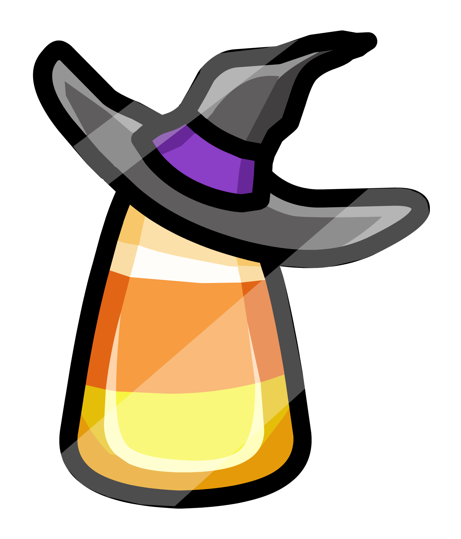 Candy Corn Potionwith Witch Hat PNG