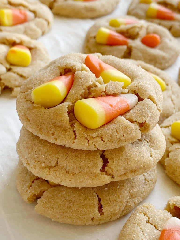 Candy Corn Topped Sugar Cookies Wallpaper