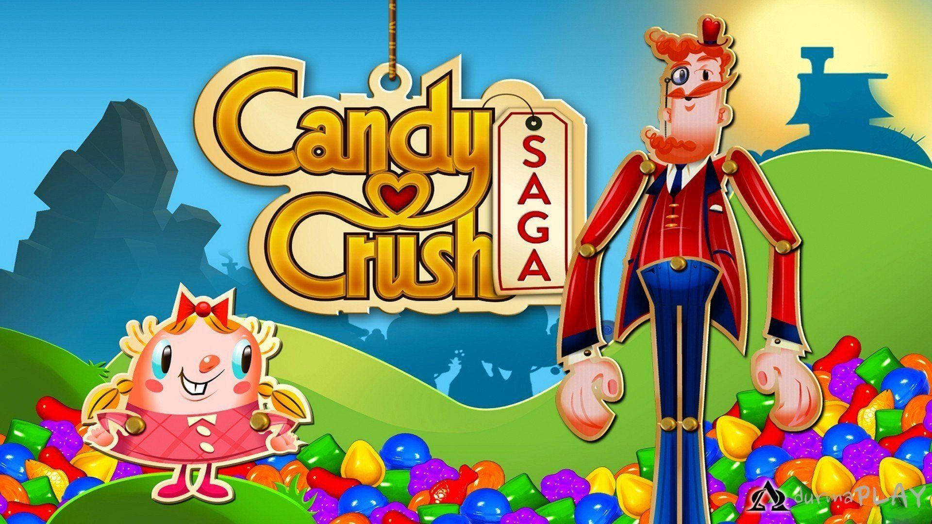 Tiffi amidst the Colorful Candies in Candy Crush Saga Wallpaper