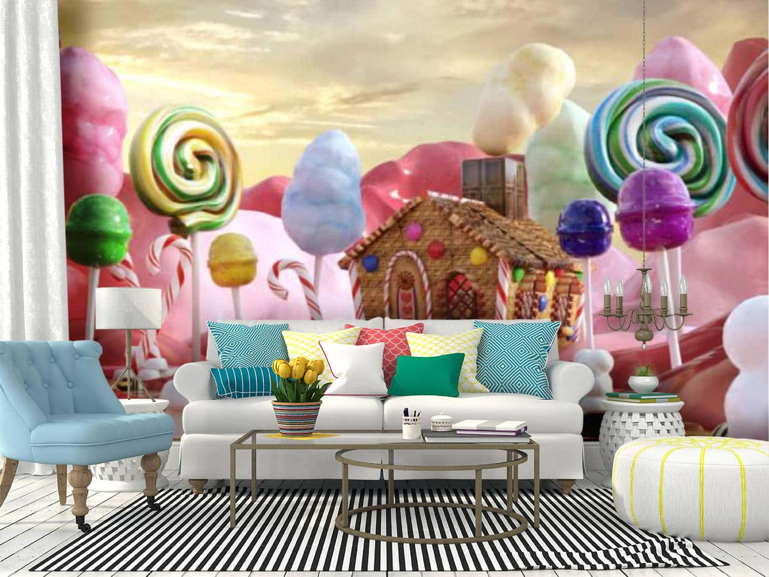 A world of sugary sweetness awaits in Candy Land. Wallpaper