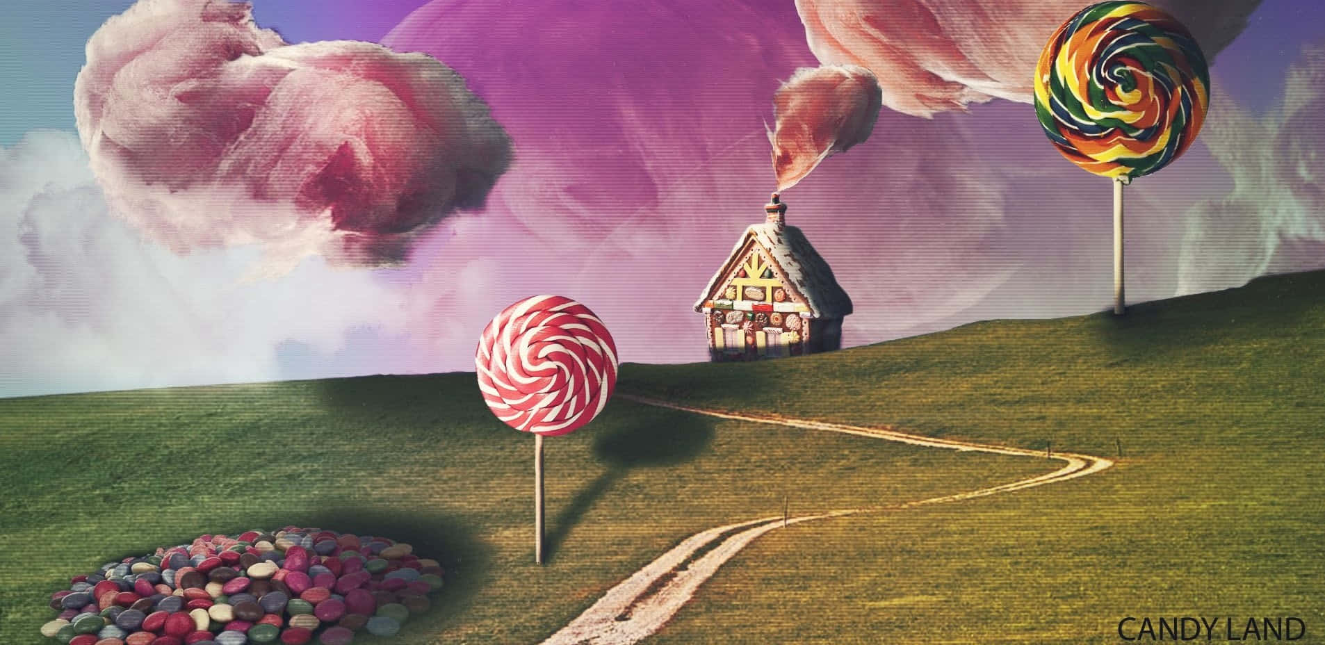A House With A Candy House And A Path