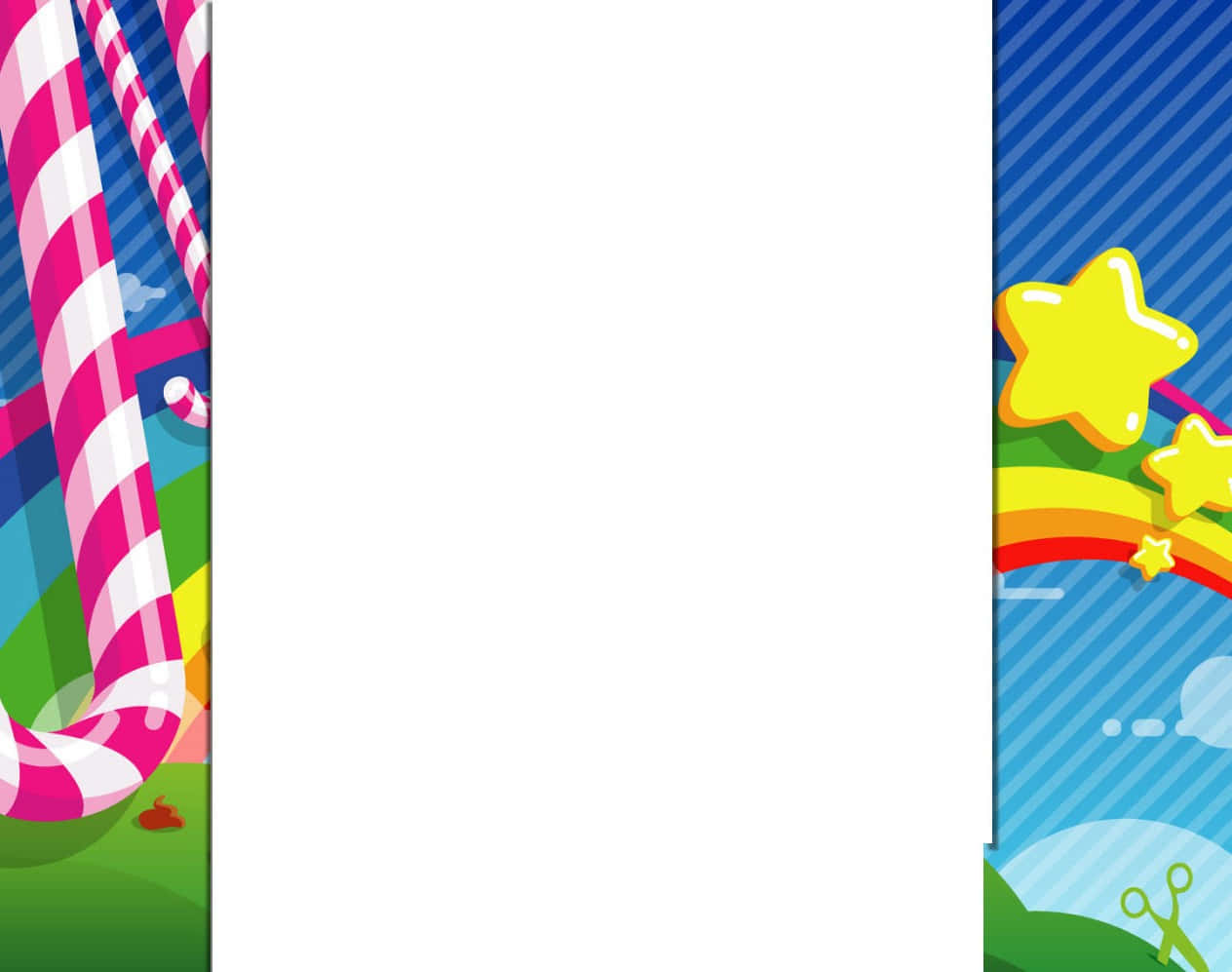 A Colorful Banner With Stars And Candy Canes