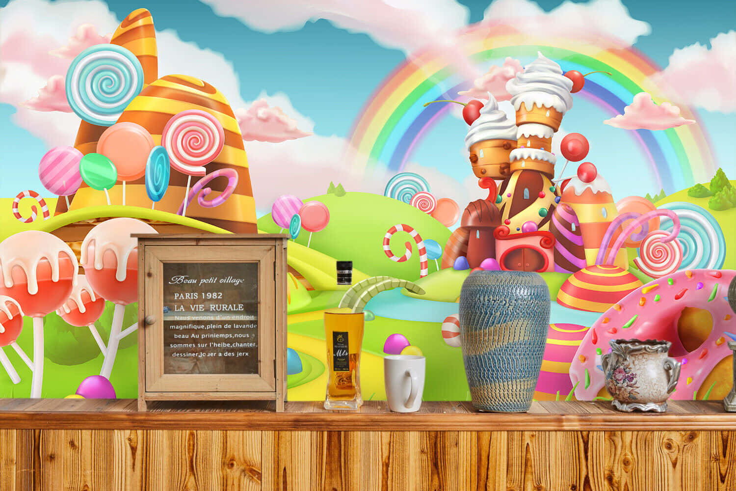 A child's dream come true - stepping into a world of sweets! Wallpaper