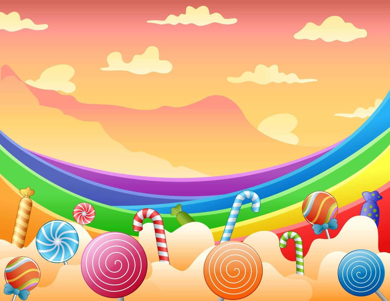 Indulge in a sweet journey through Candy Land Wallpaper
