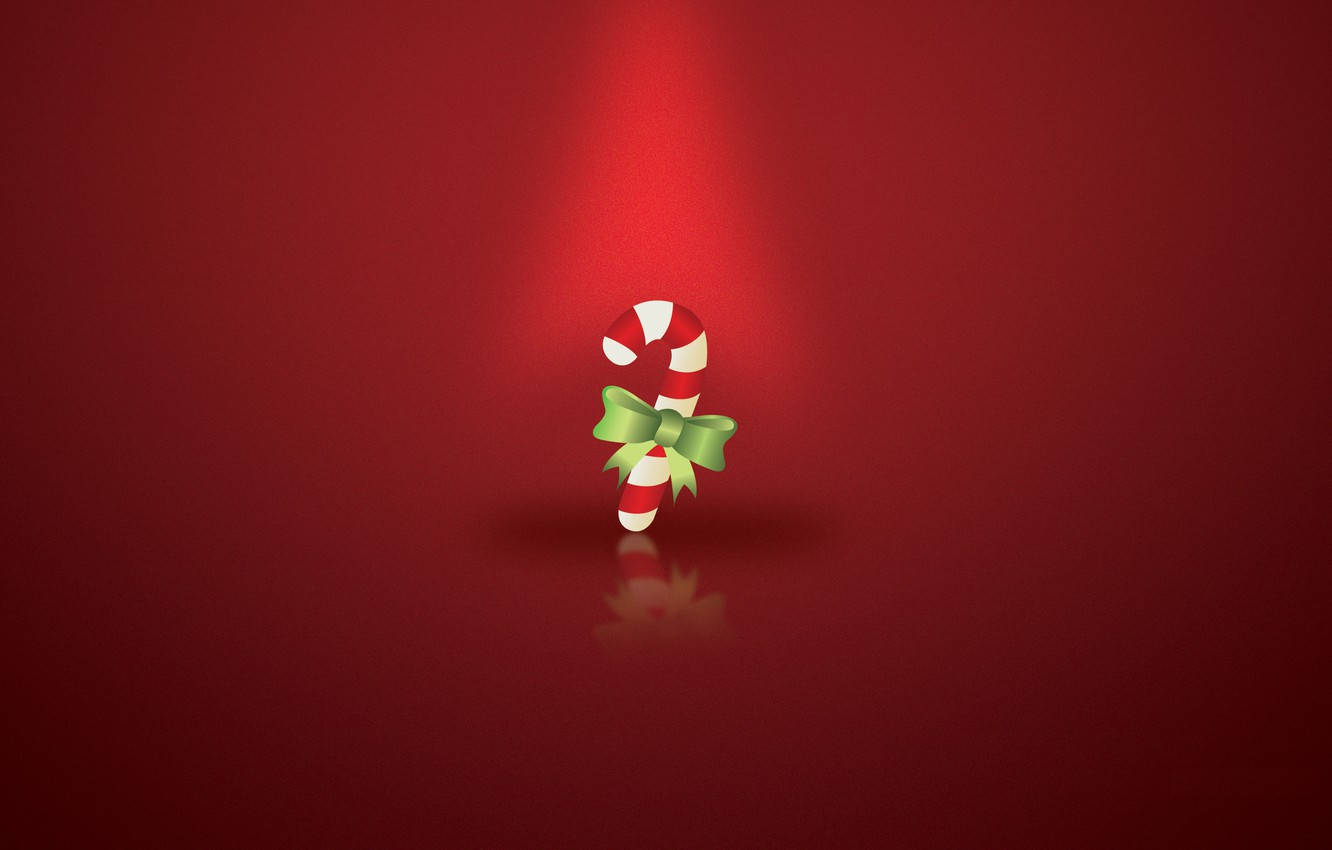 Candy On Red Christmas Background