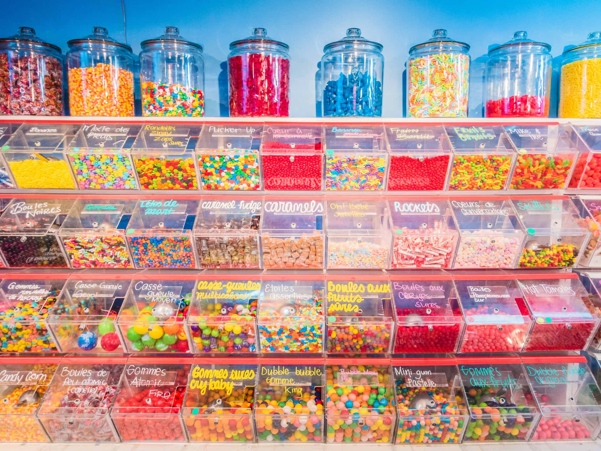 Candy Store With Many Candy Containers