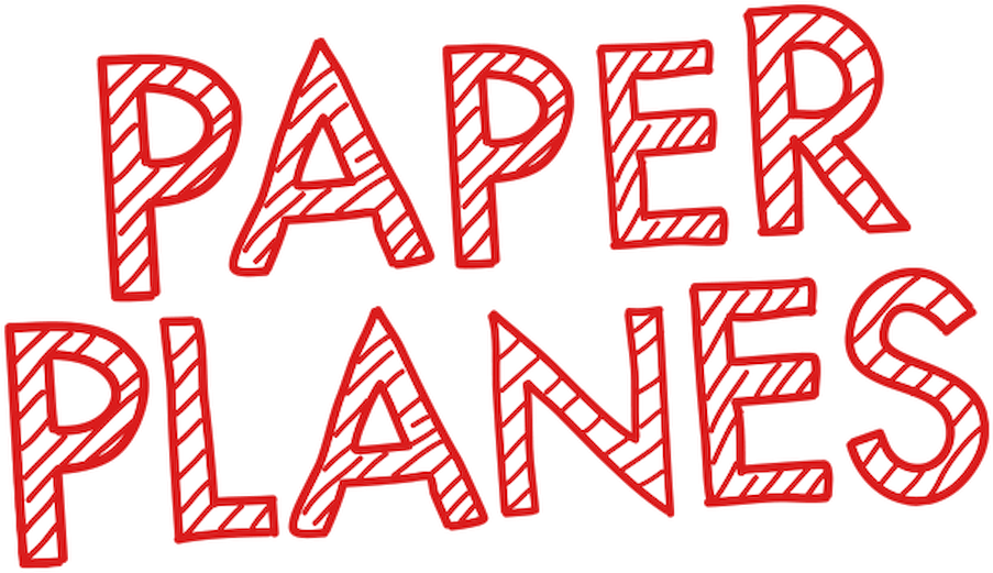 Candy Striped Paper Planes Text PNG