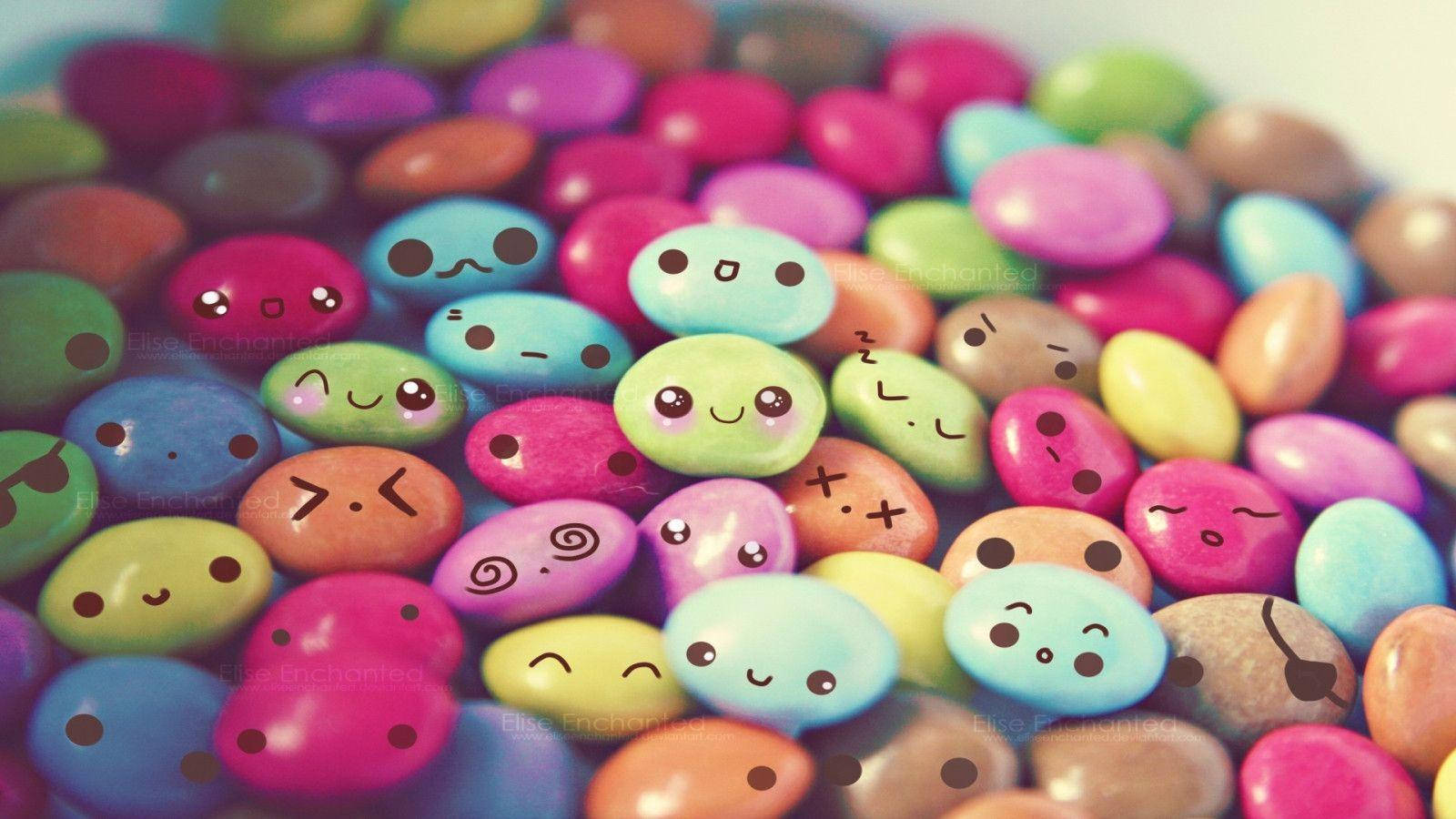 Candy With Emoticons Cute Desktop Wallpaper